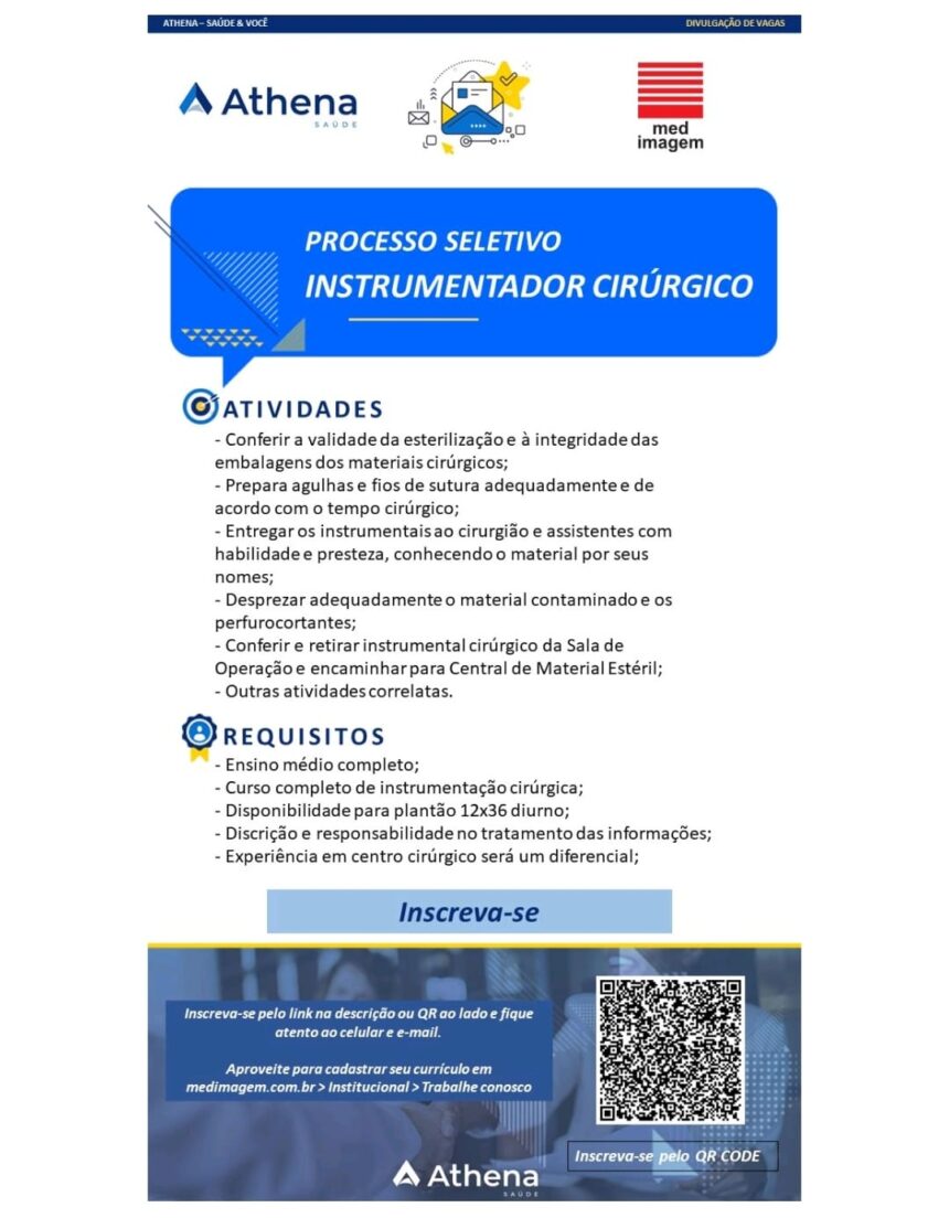 Vagas de emprego para Instrumentador Cirúrgico em Teresina – Vagas Piauí